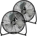 Hurricane Pro High Velocity Floor Fan, 3 Speeds, Black, 20in, 2 Pack