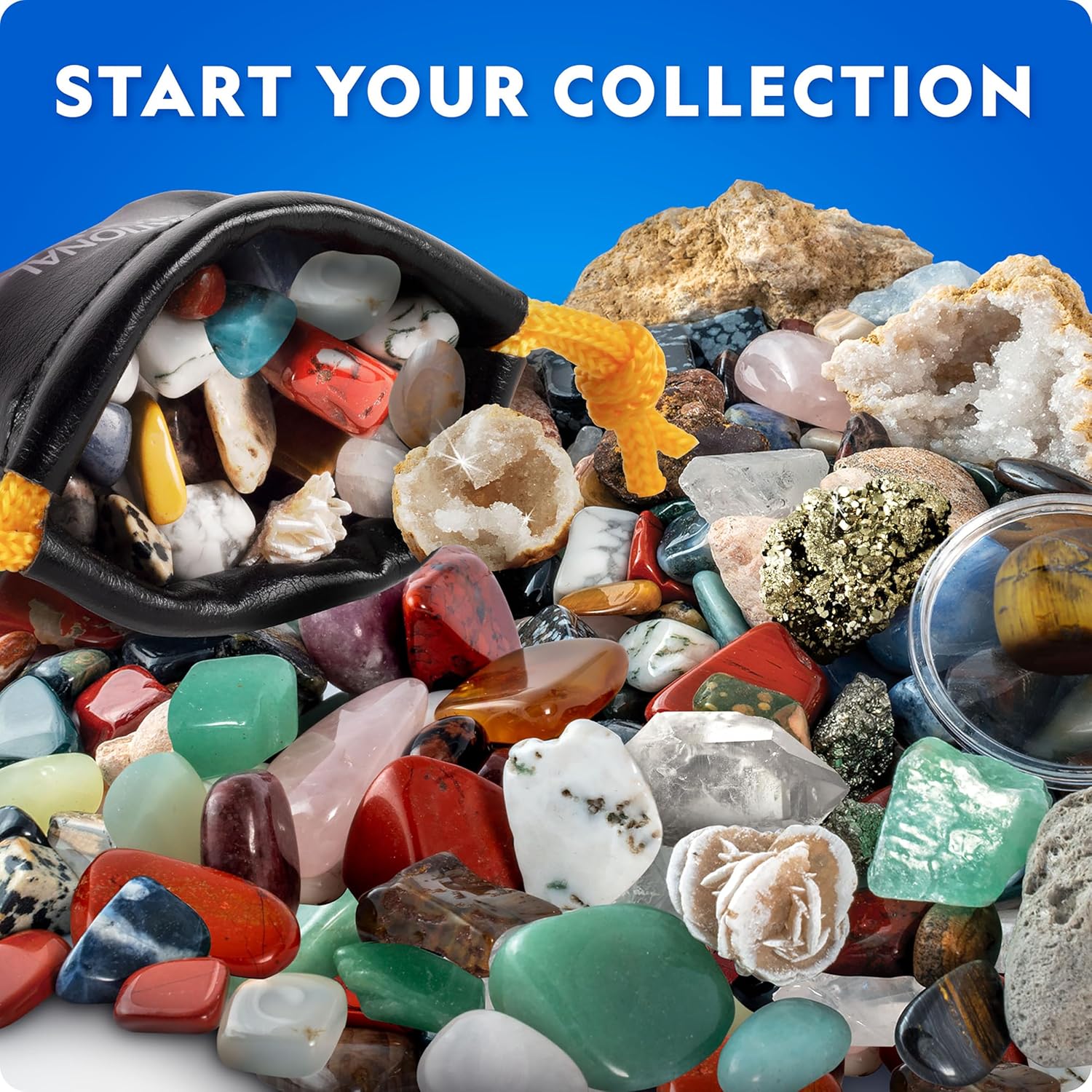 National Geographic Rock Collection Box & Rocks and Minerals Expert Book | Real Gemstones, Crystals & Minerals