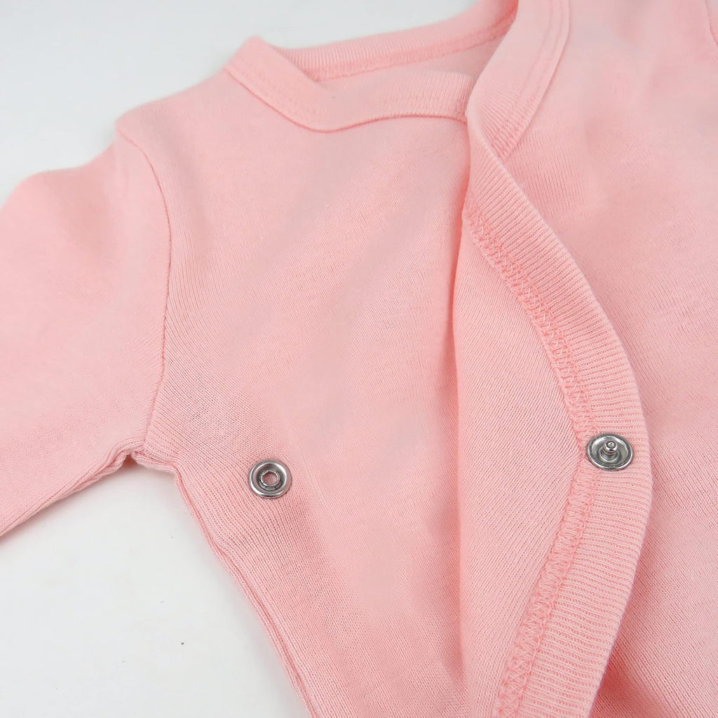 Baby 3-pack Long Sleeve Side-snap Kimono Bodysuits Organic Cotton for Infant Baby Boys, Girls, Unisex