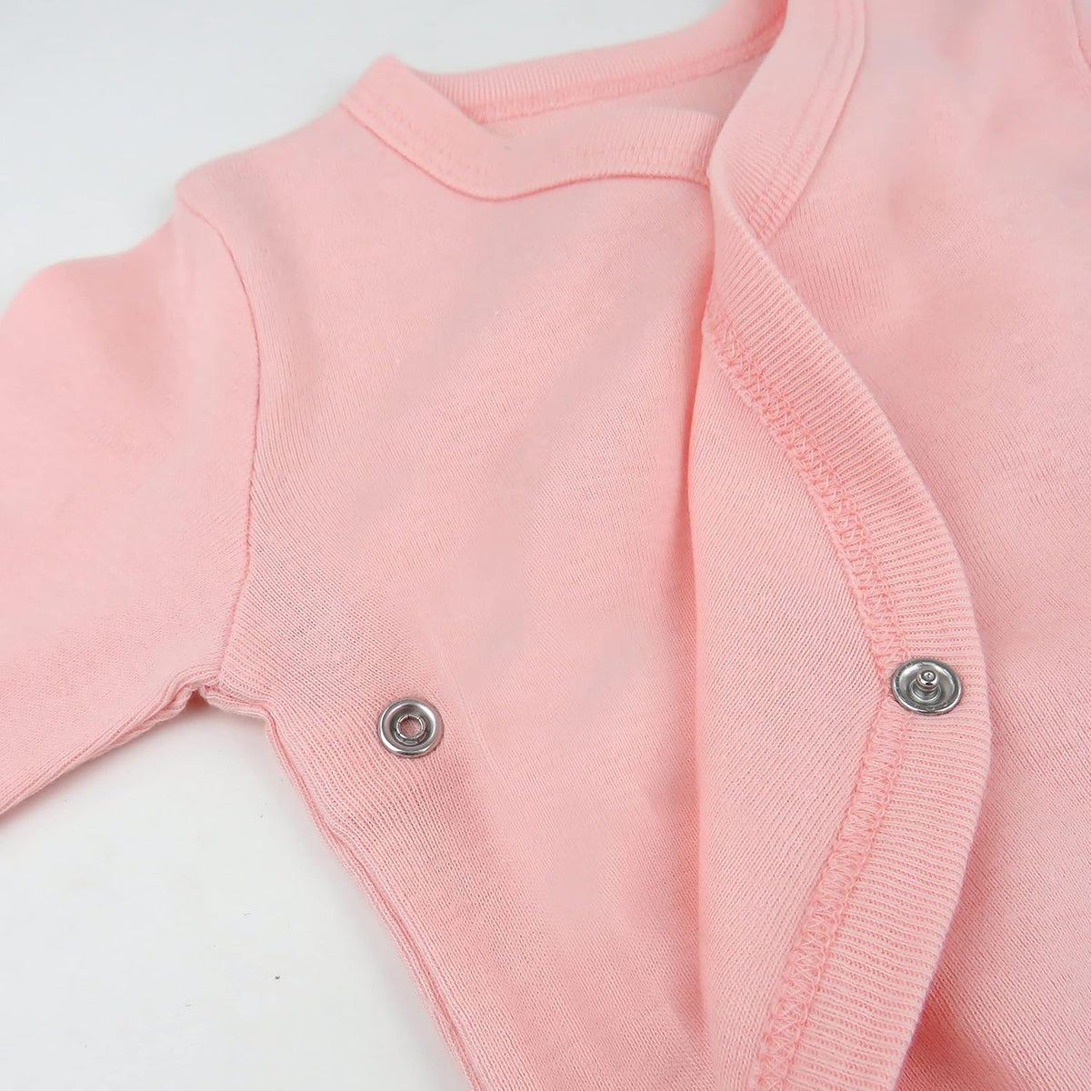 Baby 3-pack Long Sleeve Side-snap Kimono Bodysuits Organic Cotton for Infant Baby Boys, Girls, Unisex