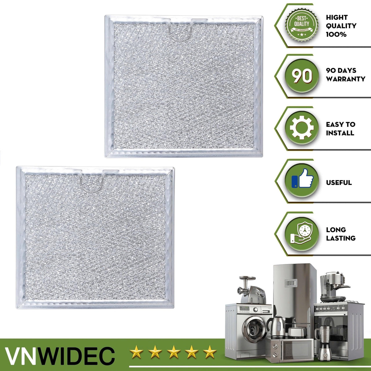 2PC Microwave Vent Filter for GE JVM7195DK1CC JVM7195DK1WW JVM7195DK2BB