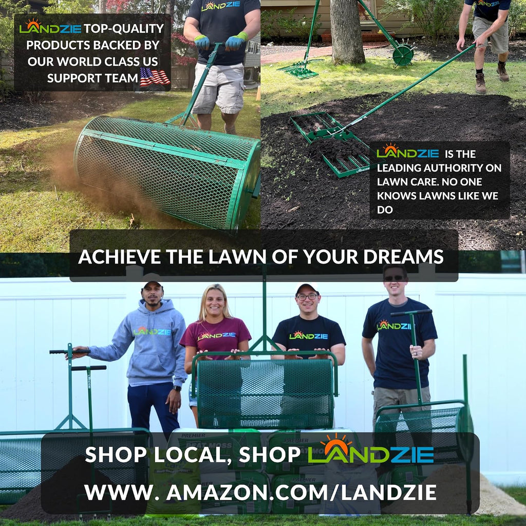AeroCore Rolling Lawn Aerator – Manual Core Plug Aerator with Chamfered Hollow Tines – Heavy-Duty 38.8 Pound Wheel