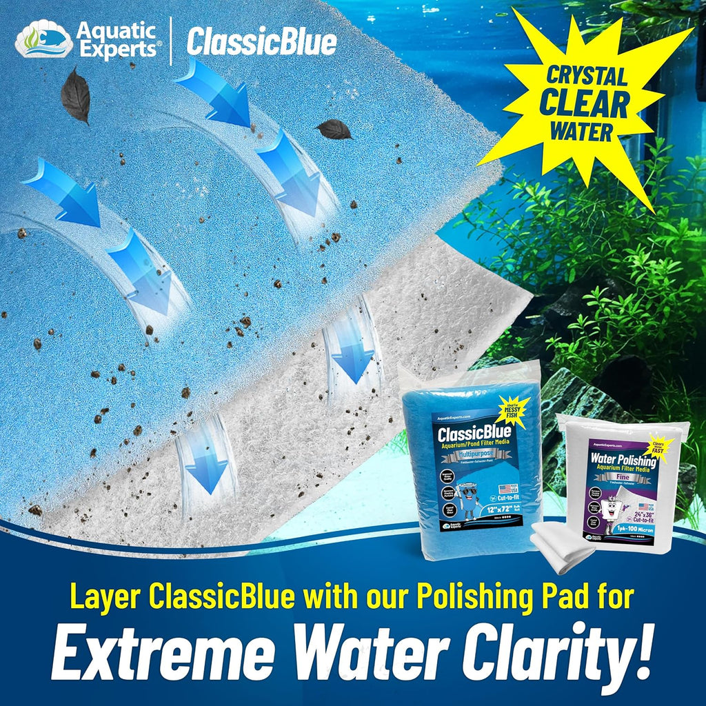 Bonded Aquarium Filter Pad, 18x72x.75 in, Cut to Fit