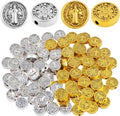 100pcs 9.5 mm Round Double-Sided Jesus Cross Spacer Beads Catholic Saint Benedict Beads Religious Loose Beads for DIY