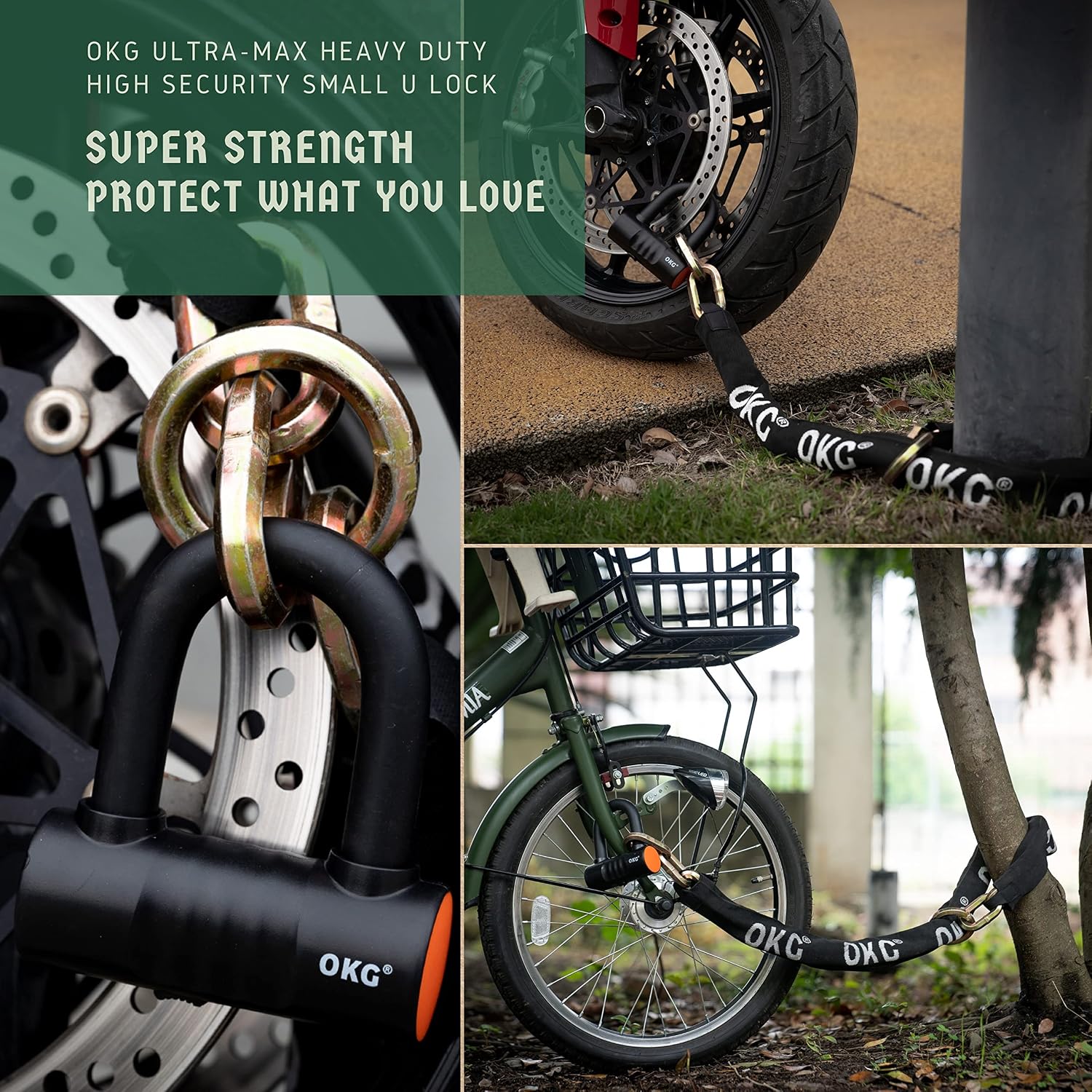 Small U Lock - 4 Keys, Heavy Duty 18mm Hardened Alloy Steel Shackle - Anti-Cut/Anti-Pry Security Chain Lock for