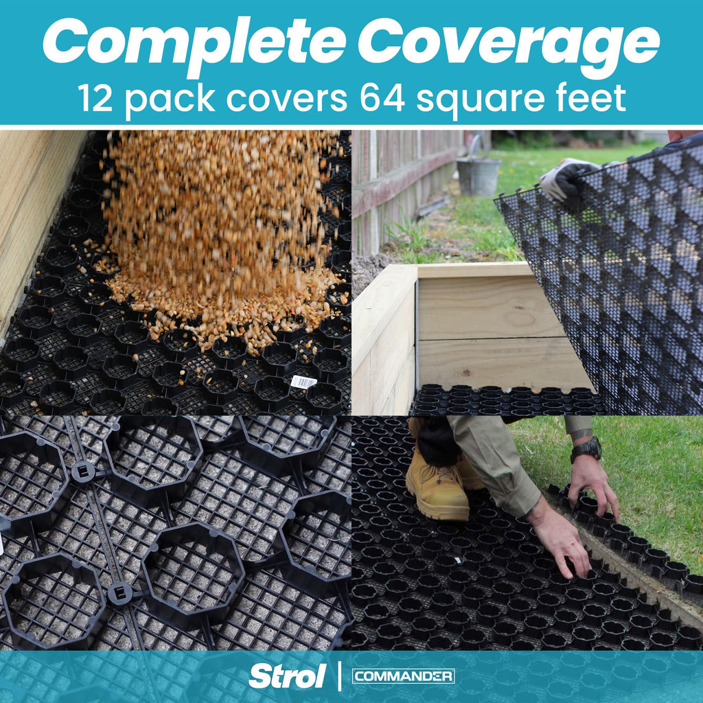 PebbleLock Interlocking Permeable Paver Grid Heavy-Duty, 64 sq ft 12 Pack
