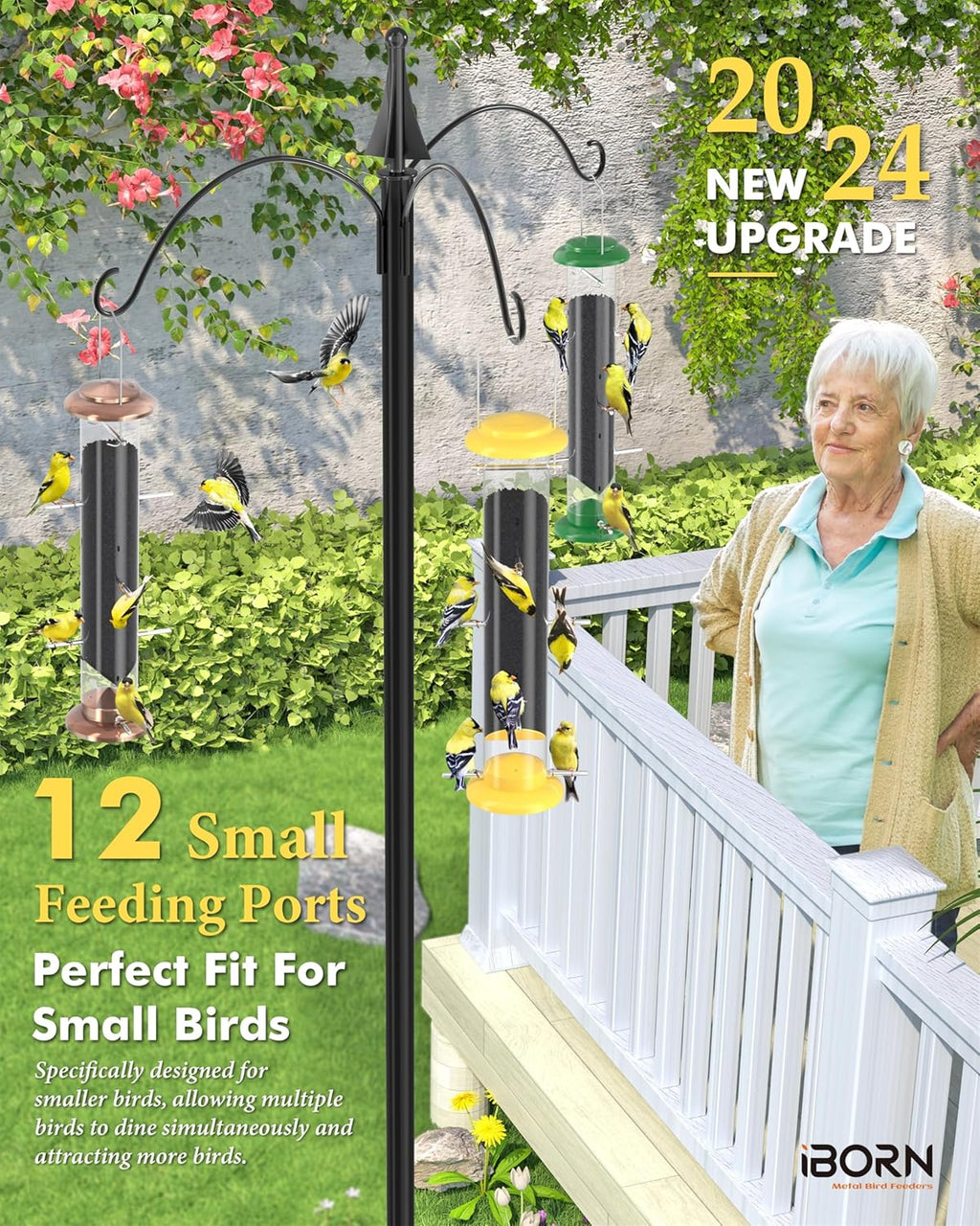 Finch Feeders for Outside,Nyjer/Thistle Bird Feeder,15 Inch Tube Bird Feeders for Outdoors Hanging,Metal Finch