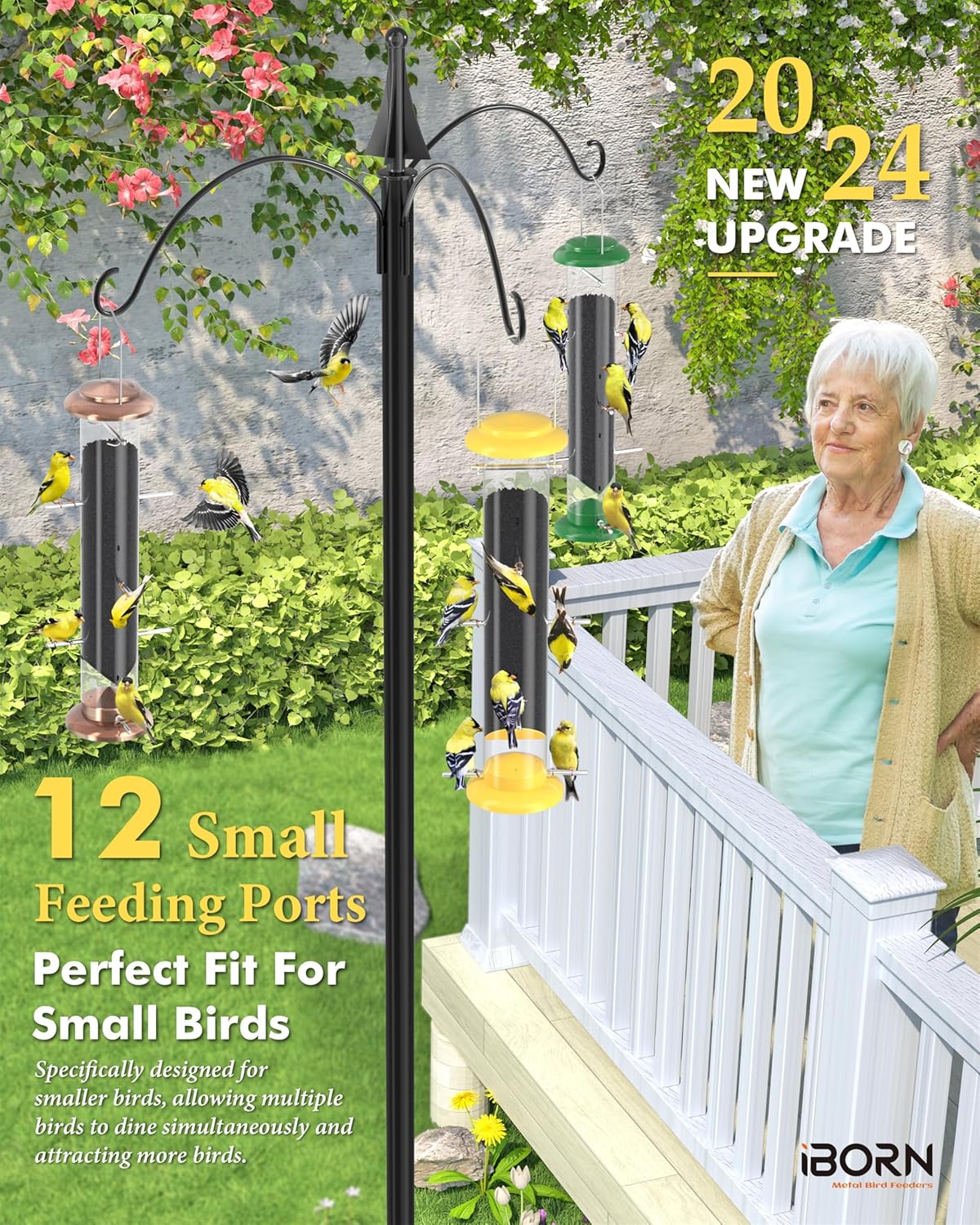Finch Feeders for Outside,Nyjer/Thistle Bird Feeder,15 Inch Tube Bird Feeders for Outdoors Hanging,Metal Finch
