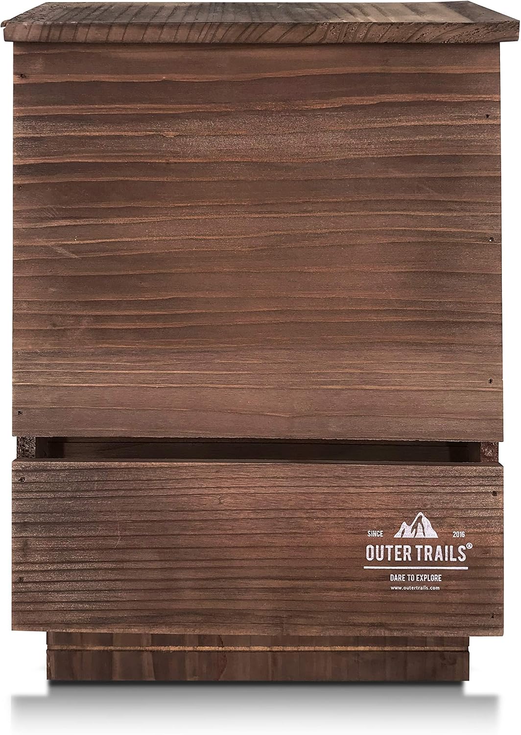 Bat House for Outdoors, Japanese Cedar, 2 Chamber, Brown