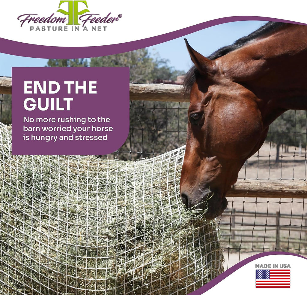 Full Bale Slow Feed Hay Net, Holds 110 lb, 1 in Mesh