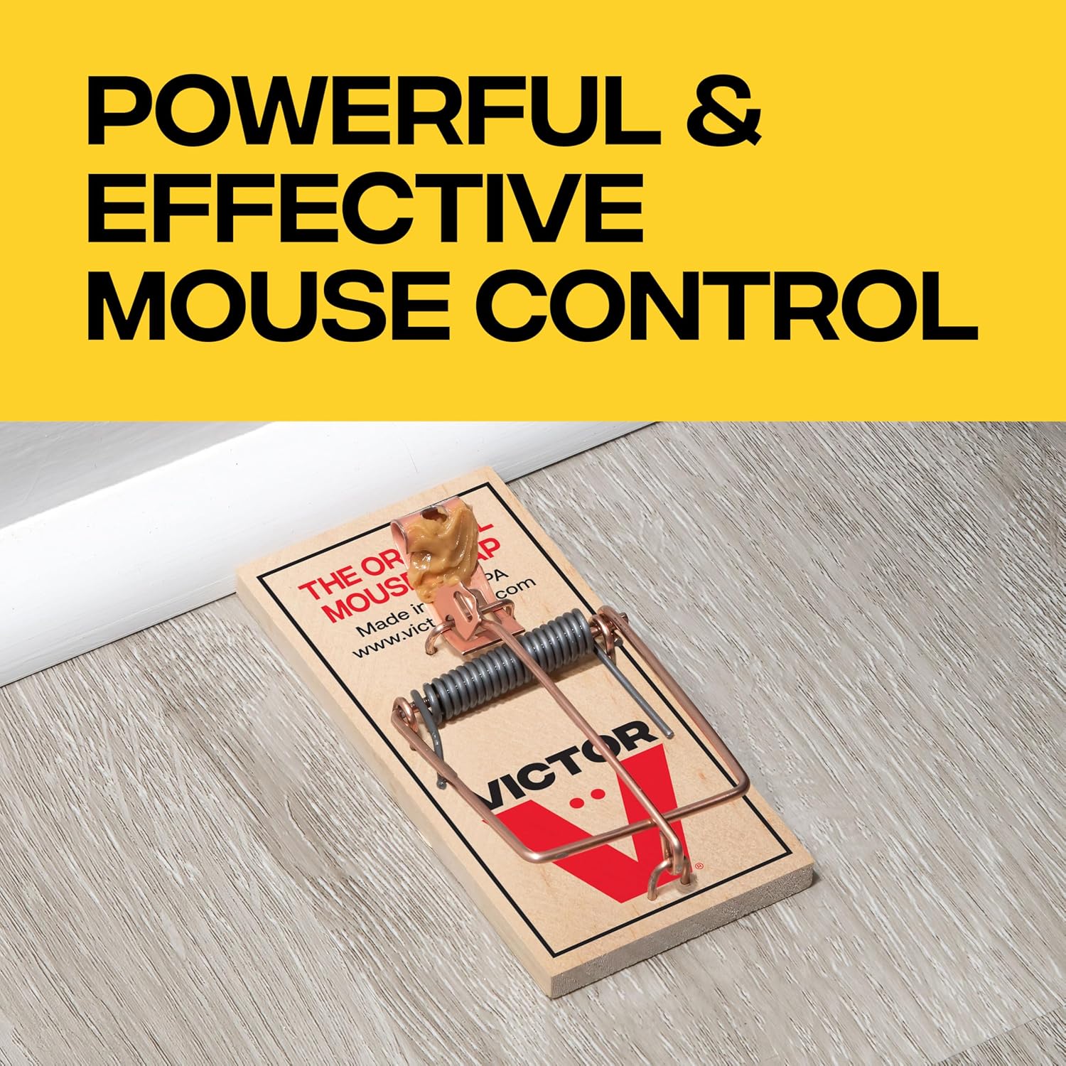 Metal Pedal Mouse Traps, 12-Pack, Reusable Wooden Snap Traps | FSC Certified Wood, Indoor Mice Control Pest