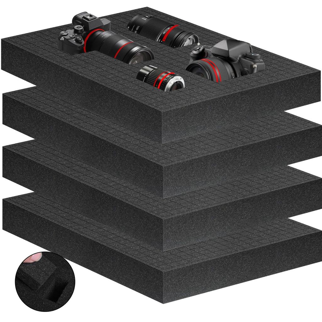 4 Pcs 16" x 12" x 2" Pick-and-Pluck Foam Padding Sheets