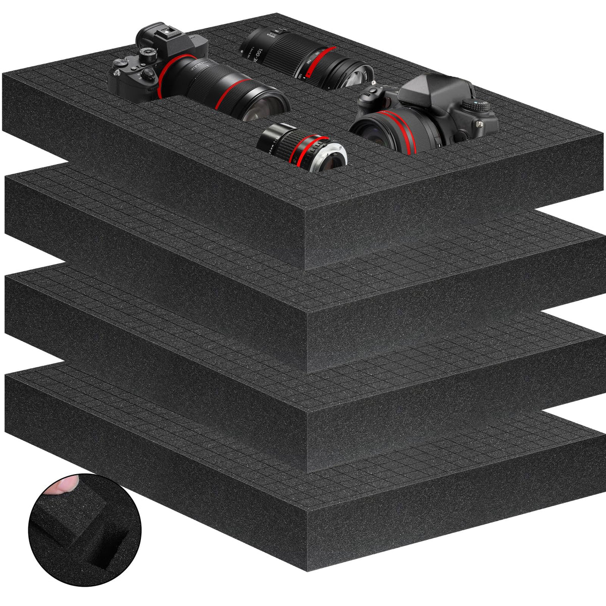 4 Pcs 16" x 12" x 2" Pick-and-Pluck Foam Padding Sheets