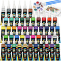 Fabric Paint Set, 48 Colors with Brushes & Palette, 0.34 oz Each