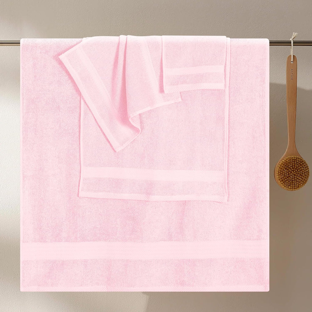 Ultra Soft 8-Piece Towel Set - 100% Pure Ringspun Cotton, Contains 2 Oversized Bath Towels 27x54, 2 Hand Towels