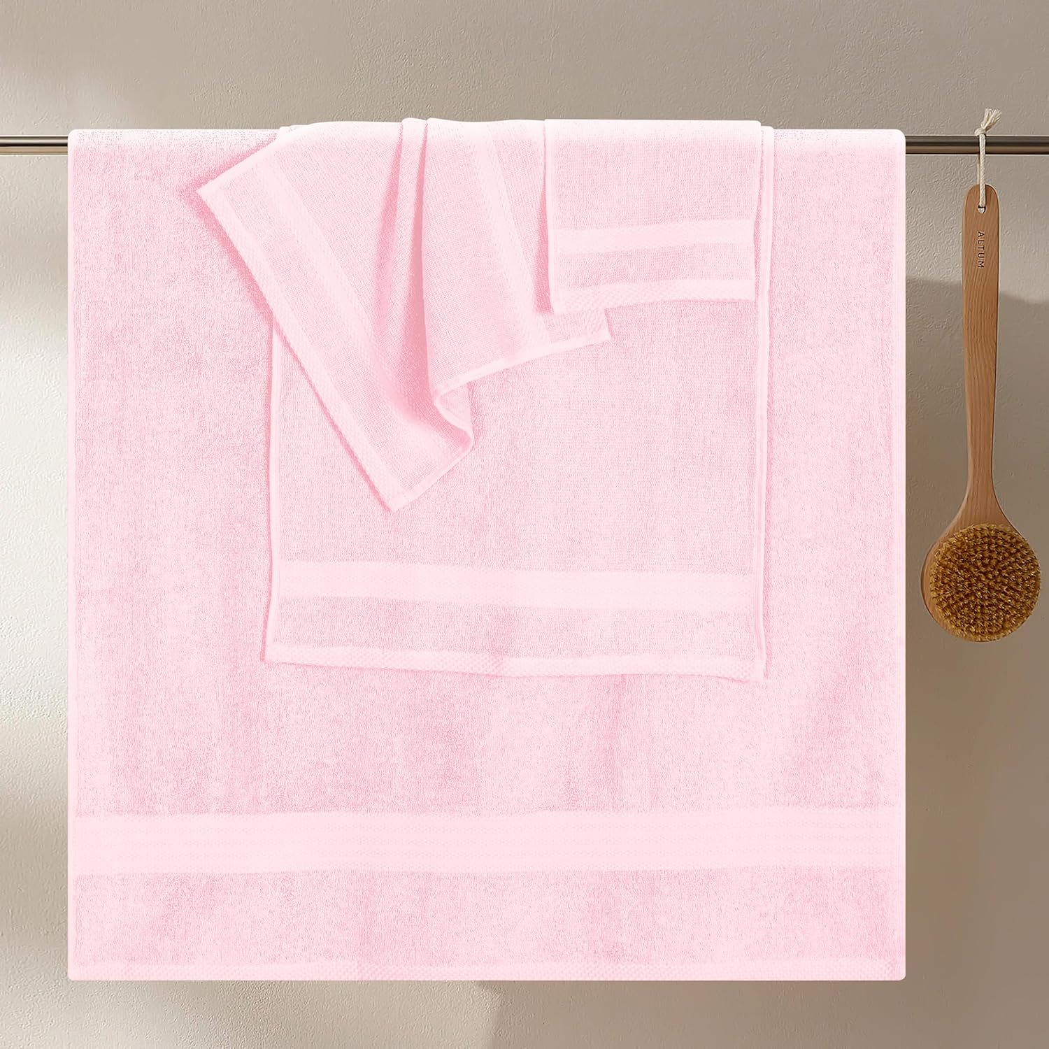 Ultra Soft 8-Piece Towel Set - 100% Pure Ringspun Cotton, Contains 2 Oversized Bath Towels 27x54, 2 Hand Towels