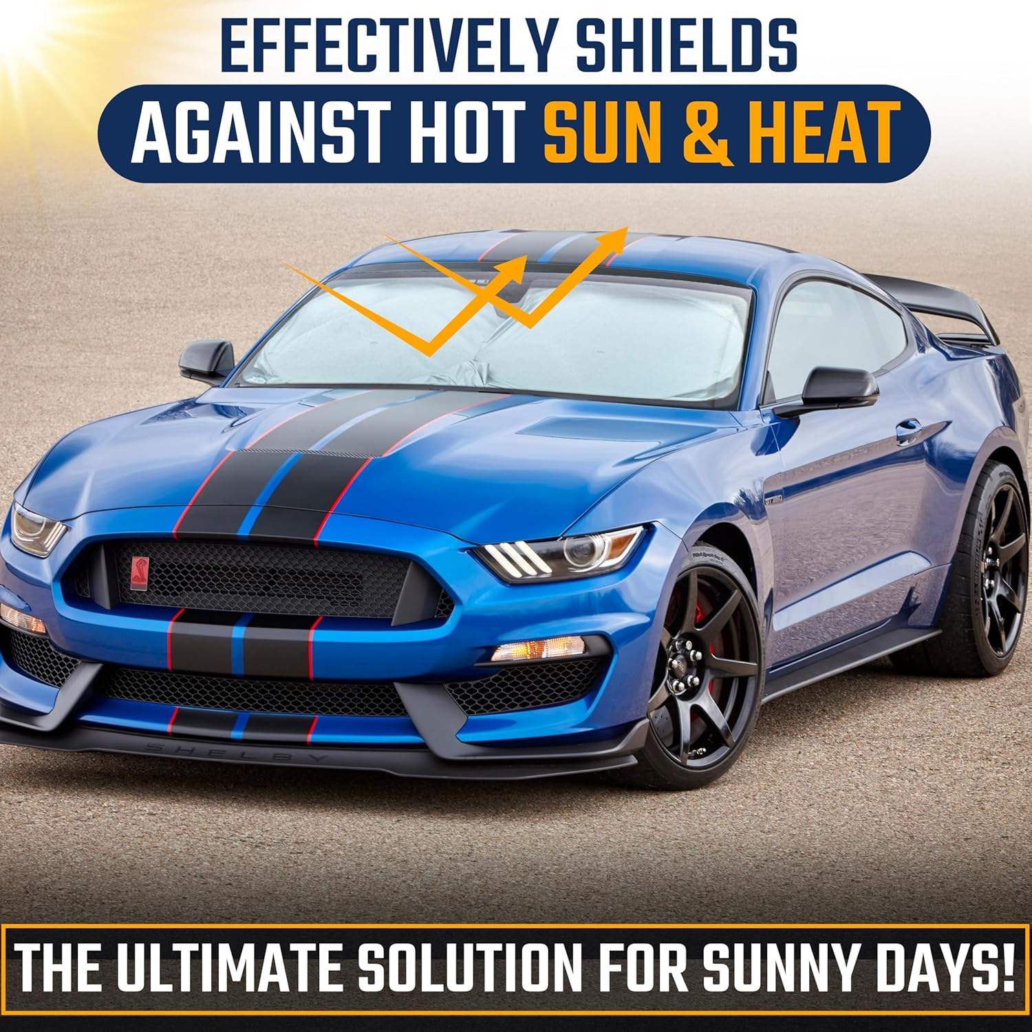 2026 Upgraded Car Windshield Sun Shade with Innovative No Light Pass High Coverage Technology, Foldable Window