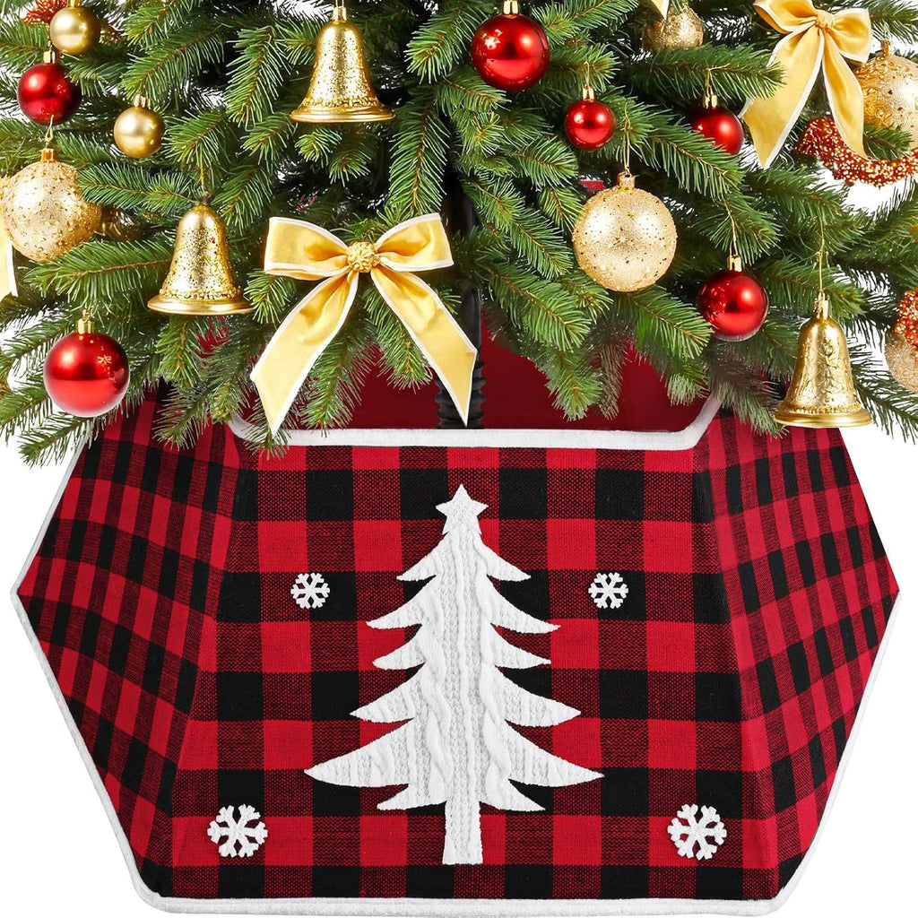 Christmas Tree Collar, 26’’ Christmas Tree Skirt Decorations Stand, Foldable Willow Skirt Ring for Artificial Trees