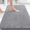 Bathroom Rugs 30x20, Extra Soft Absorbent Chenille Bath Rugs | Grey, Quick-Drying Rubber Backing, Machine Washable
