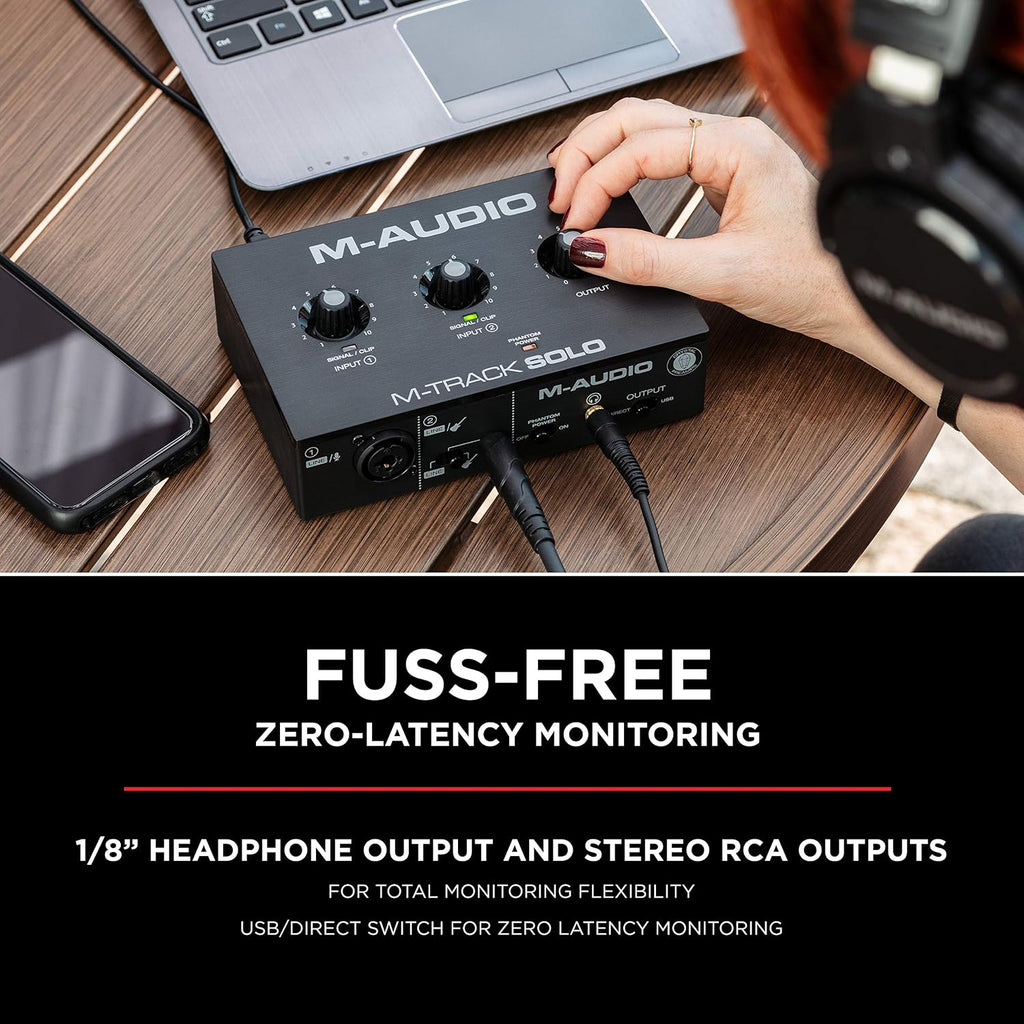 M-Track Solo USB Audio Interface | XLR, Line and DI Inputs, Professional Software Suite for Recording, Streaming, and
