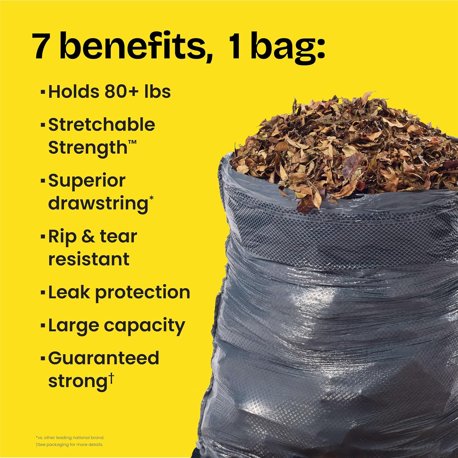 ForceFlex Heavy Duty Trash Bags, Rip and Tear Resistant, Mountain Air Scented Black X-Large Garbage Bags, Odor