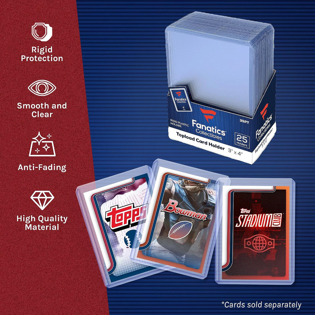 Collectibles 35pt 3x4 Top Loaders, 25 Count - Standard Size Clear Rigid Card Holders for Trading Card Protection