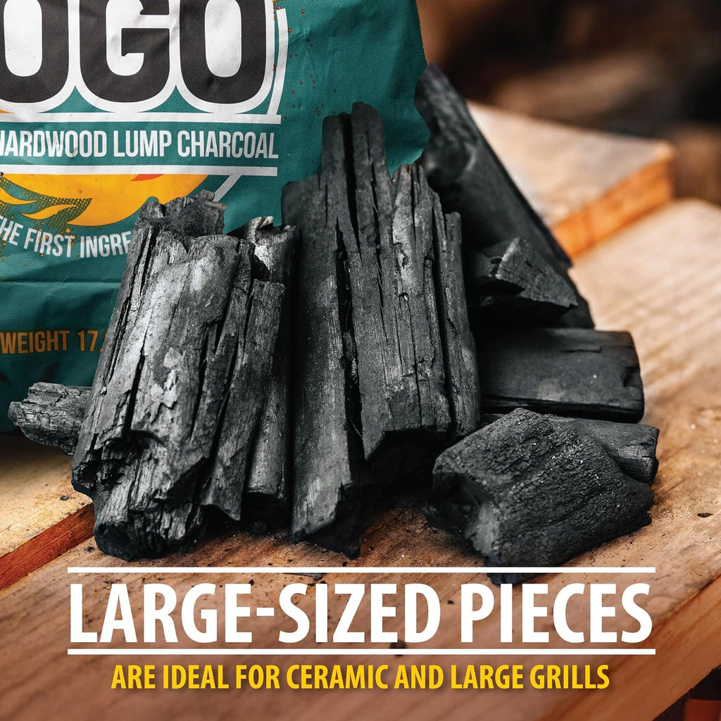 Brazilian Blend Hardwood Lump Charcoal, Natural, Large Sized Lump Charcoal for Grilling and Smoking, Restaurant