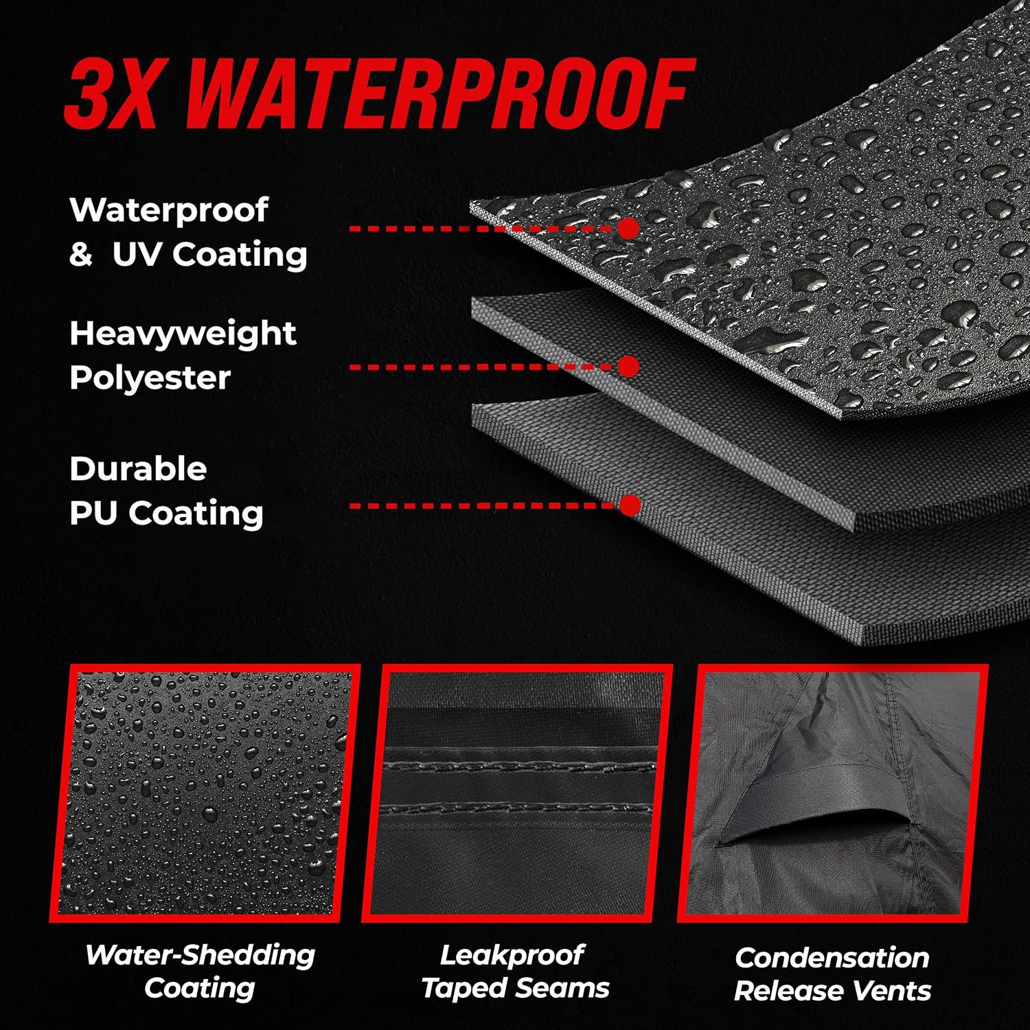 ATV Covers Waterproof Outdoor Heavy Duty, Rip-Resistant, Night-Reflective Quad Cover, 4 Wheeler Cover, Easy-Access