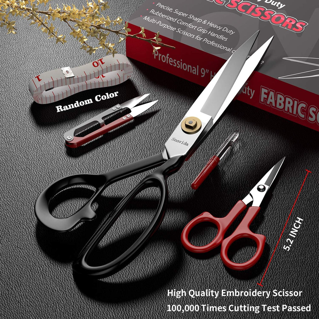 Fabric Scissors Tailor Sewing Shears - 9 Inch Heady Duty Scissors for Fabric Cutting Professional Ultra Sharp Cloth