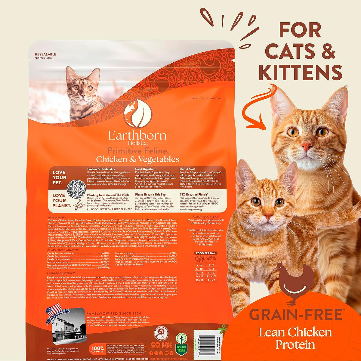 Primitive Feline Grain Free Chicken Dry Cat Food 12.5 lb