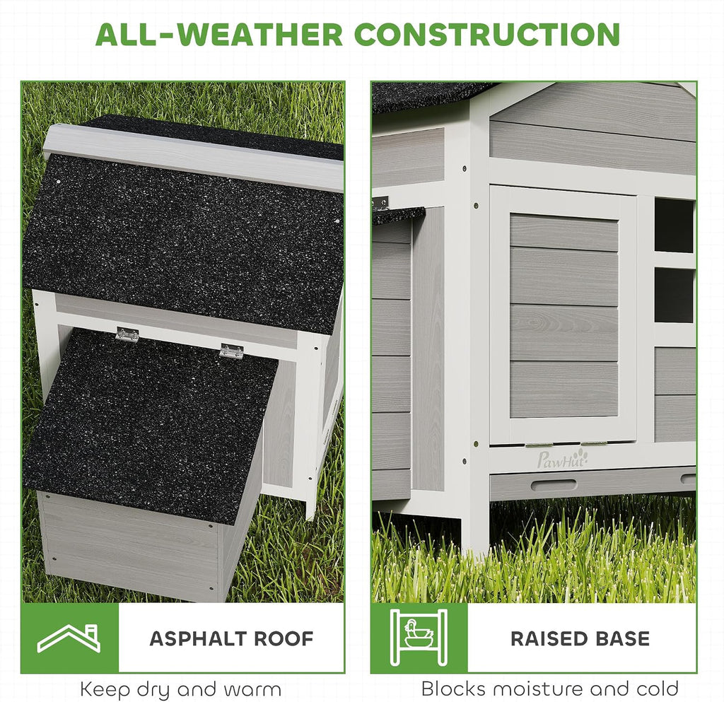 Chicken Coop Outdoor Weatherproof for 1-2 Chickens 36" x 25" x 27"