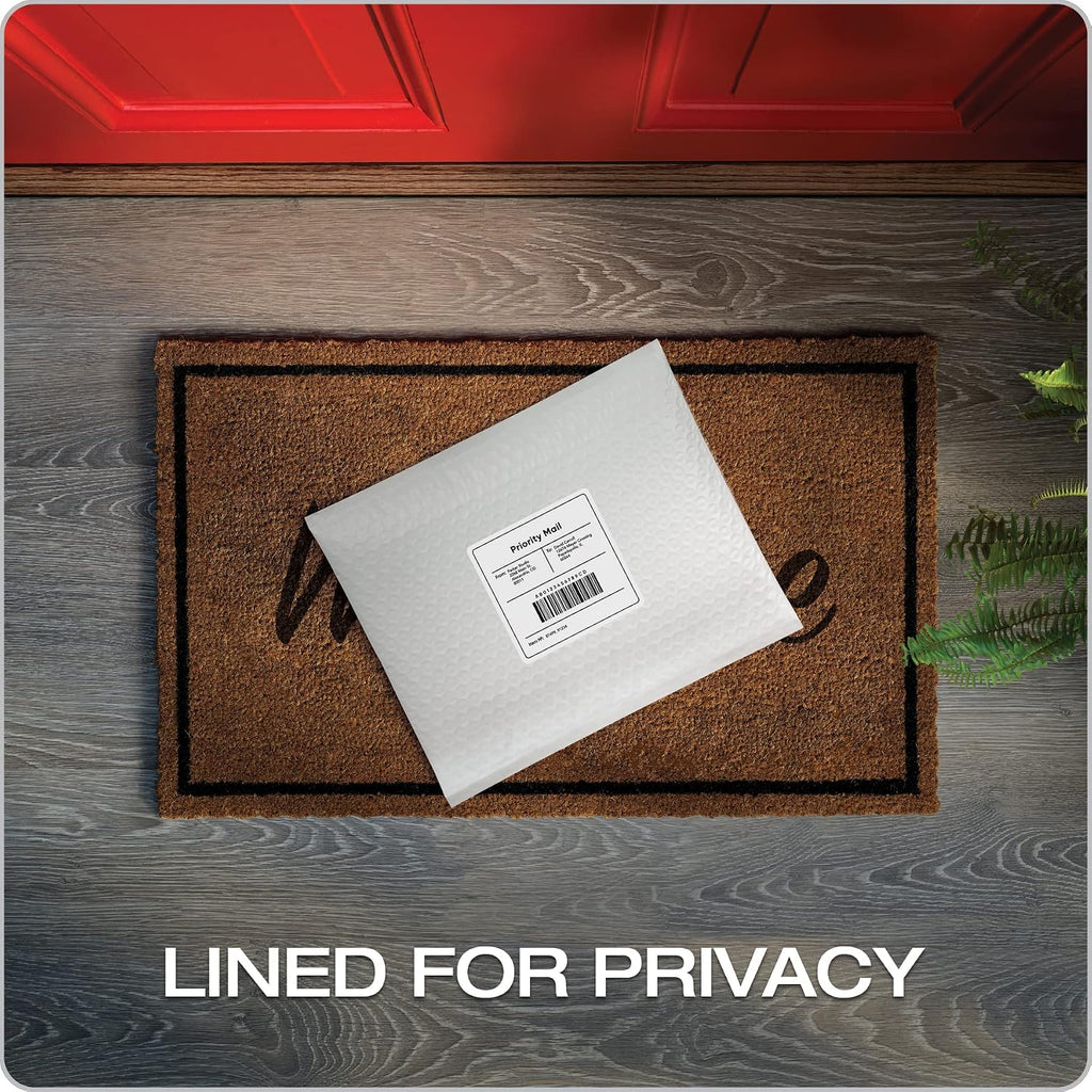 Bubble Mailers, 8.5 x 11 Shipping Envelopes, Water Resistant White Poly Padded Envelopes, Redi-Strip Peel Off