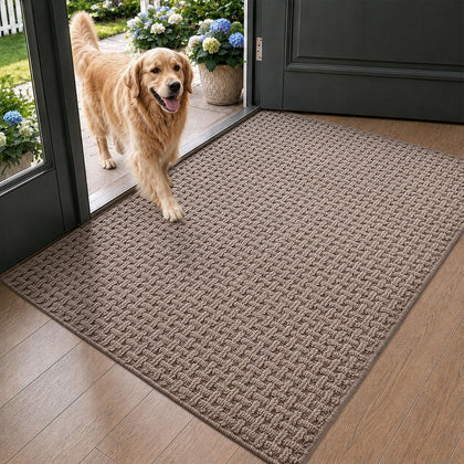 Washable Indoor Door Mat for Entryway 36x60, Entrance Mat, Taupe