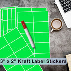 Fluorescent Green Label Stickers,3"x2" Sticker Labels,240 Pack Moving Label