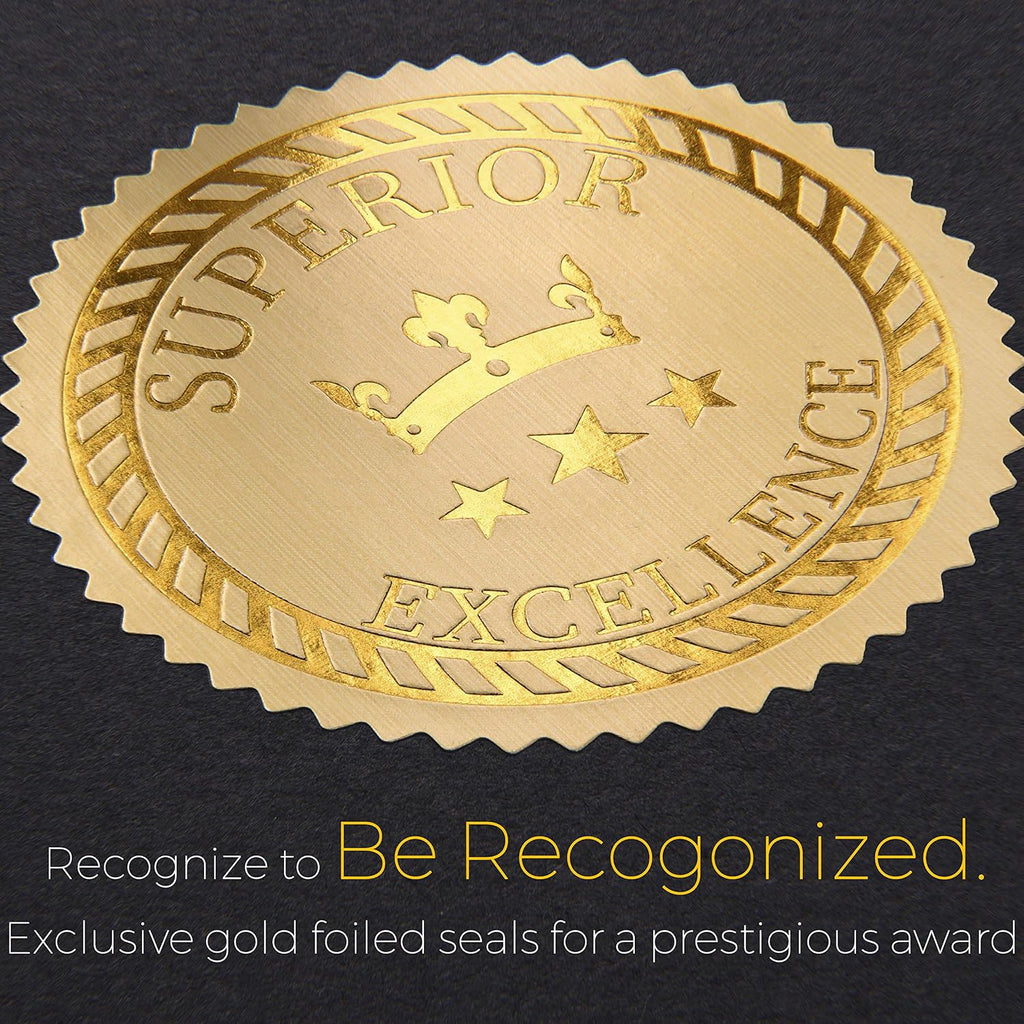 100 Professional Award Certificate Paper 8.5 x 11 with Seals, Gold Foil Border, Blank. Laser, Inkjet Printable