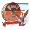 Silk Rainbow Shiny Fast Multicolor Change PLA Filament 1.75mm, Quick Random Color Change Material 3D Printing