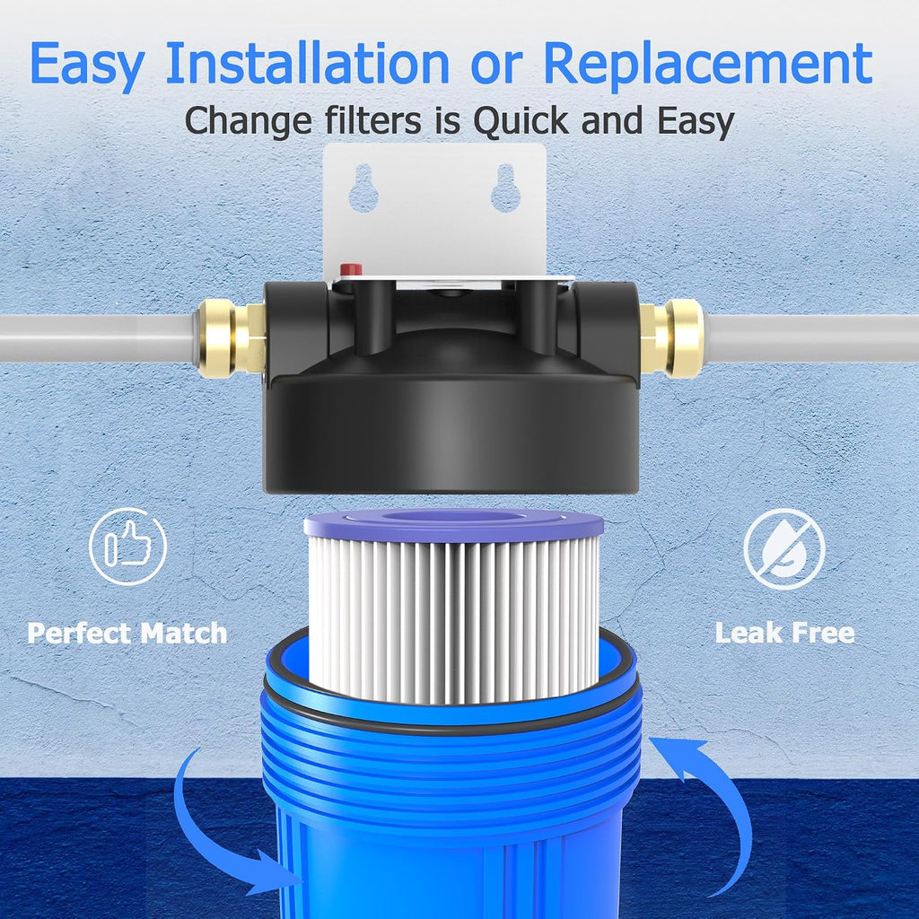 50 Micron Whole House Water Filter Cartridge, 20" x 4.5", 6-Pack