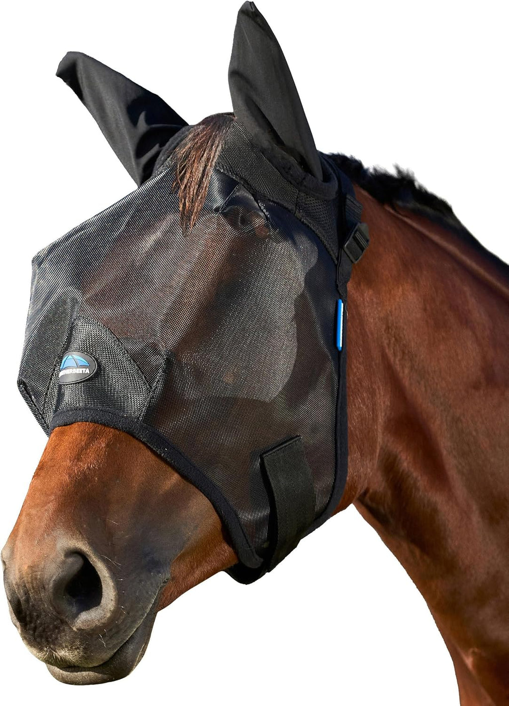ComFiTec Insect Guard Fly Mask with Ears, Black, Large