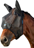 ComFiTec Insect Guard Fly Mask with Ears, Black, Large