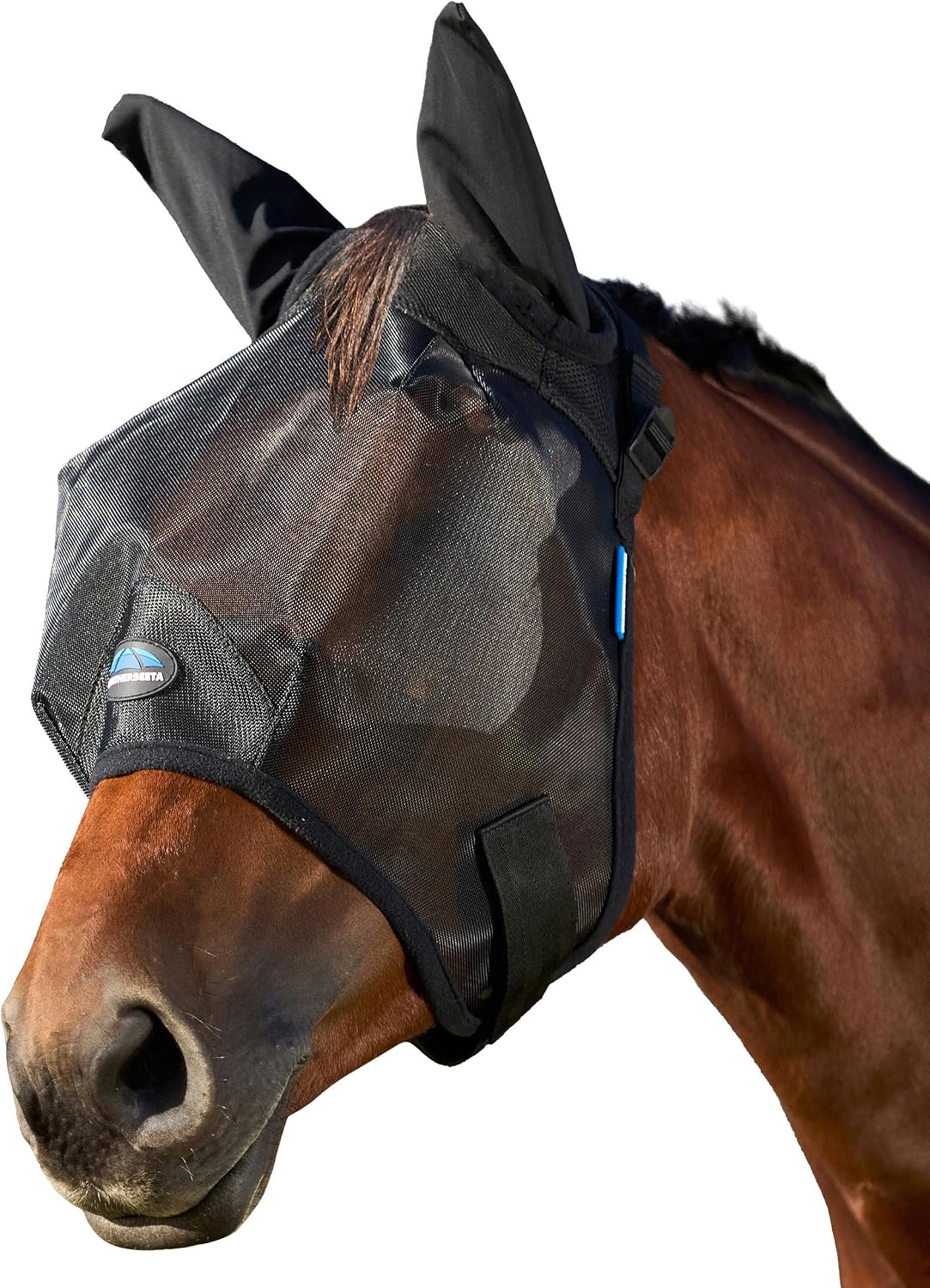 ComFiTec Insect Guard Fly Mask with Ears, Black, Large