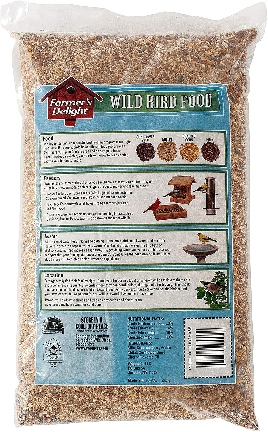 53002 Farmer's Delight Wild Bird Food with Cherry Flavor, 10-Pound Bag