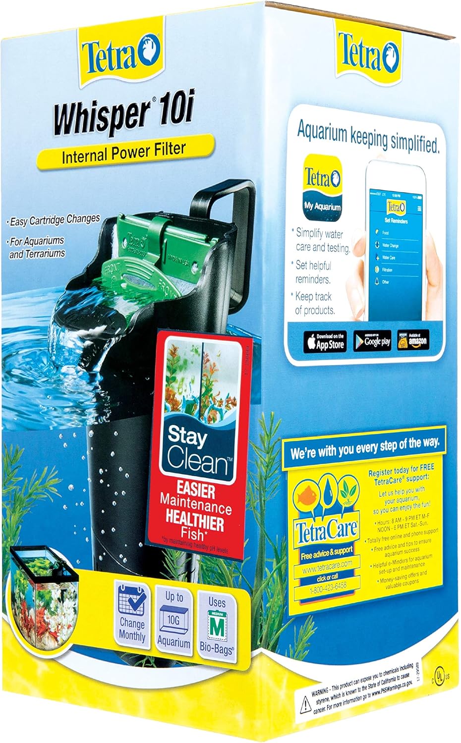 Whisper 85 GPH Internal Power Filter For Aquariums