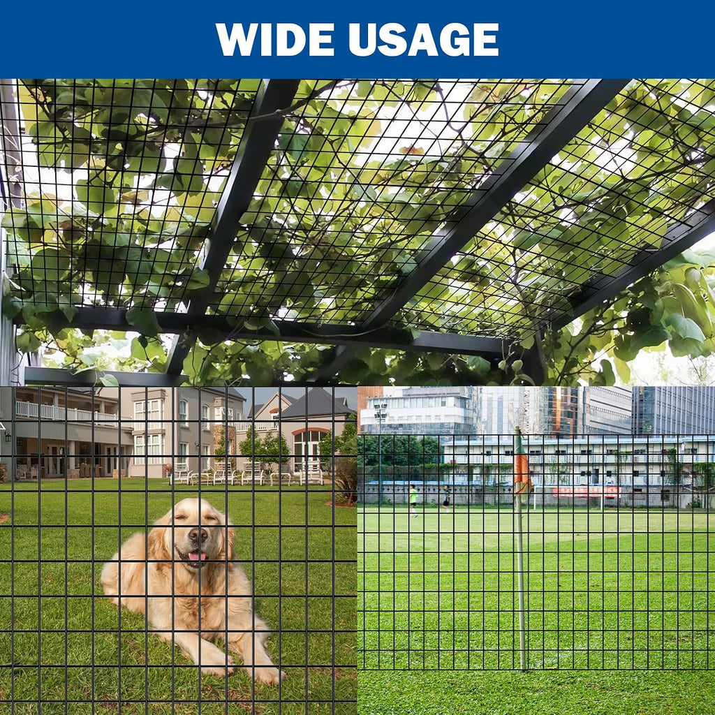 Welded Wire Fence,Black PVC Coated Welded Wire Fence (2×3 Inch Mesh, 36"×50' 16Gauge) Ideal for Garden, Pet Enclosure