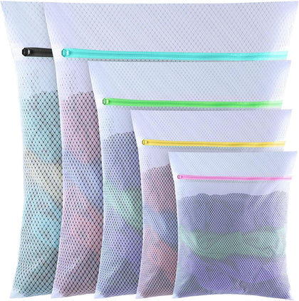 5 Set Mesh Laundry Bags, Delicates Washing Bags | Multisize for Sweater Blouse Hosiery Bras Machine Wash Bags for