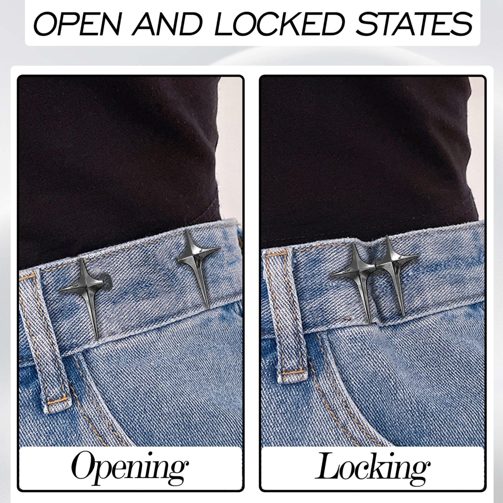 4 Sets Adjustable Jeans Button, No Need to Sew Detachable Button Pins