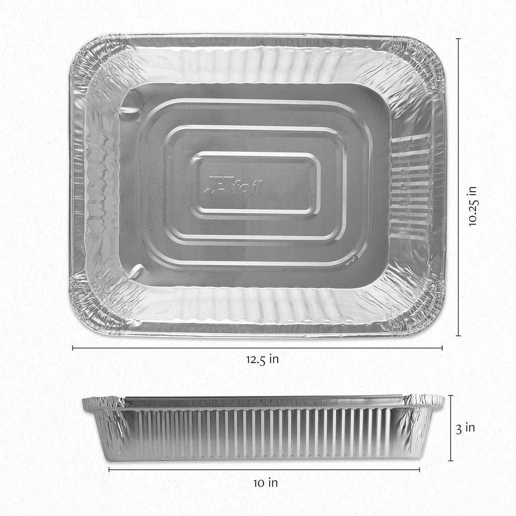 Disposable 9 x 13 Aluminum Foil Pans Half Size Deep Pack of 10