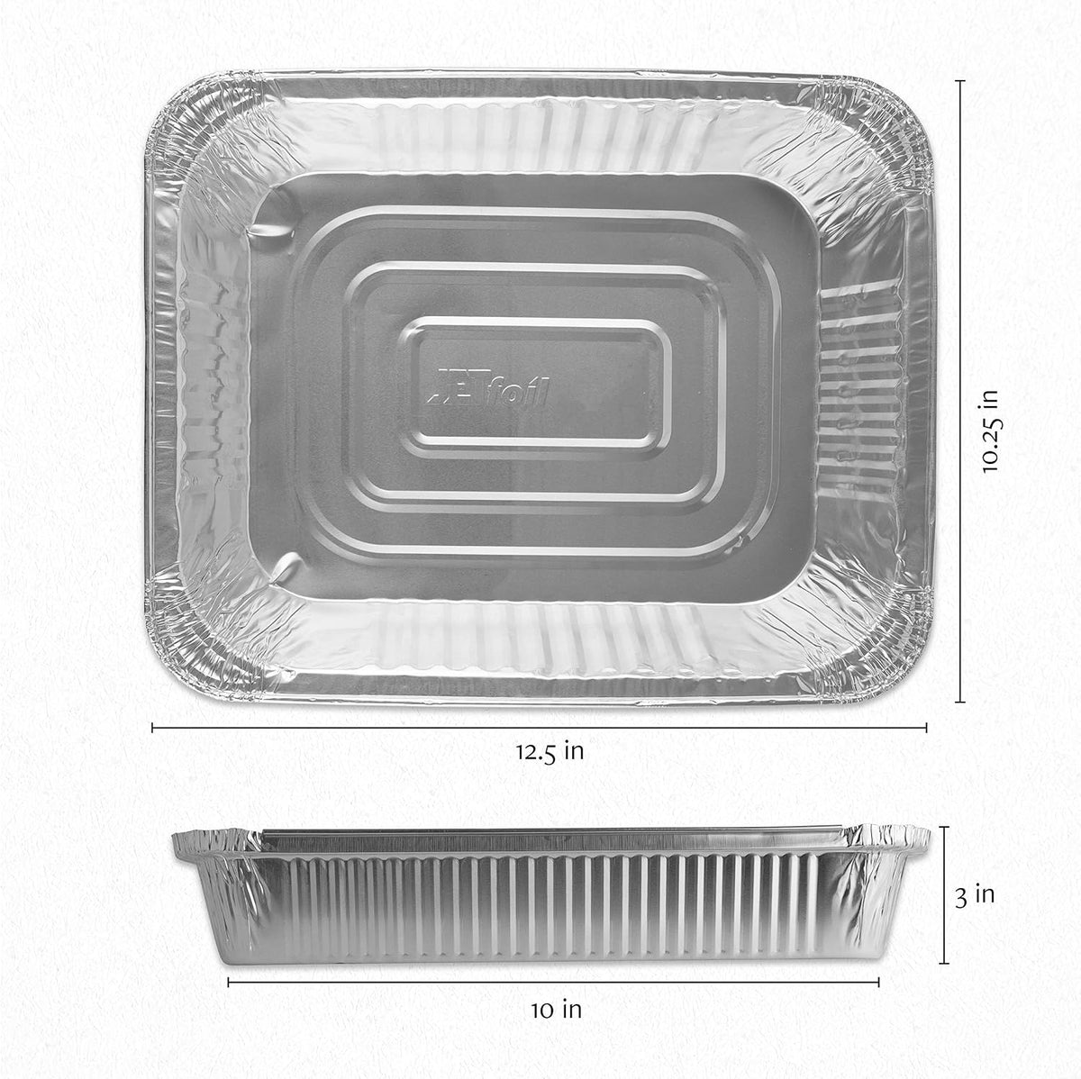 Disposable 9 x 13 Aluminum Foil Pans Half Size Deep Pack of 10