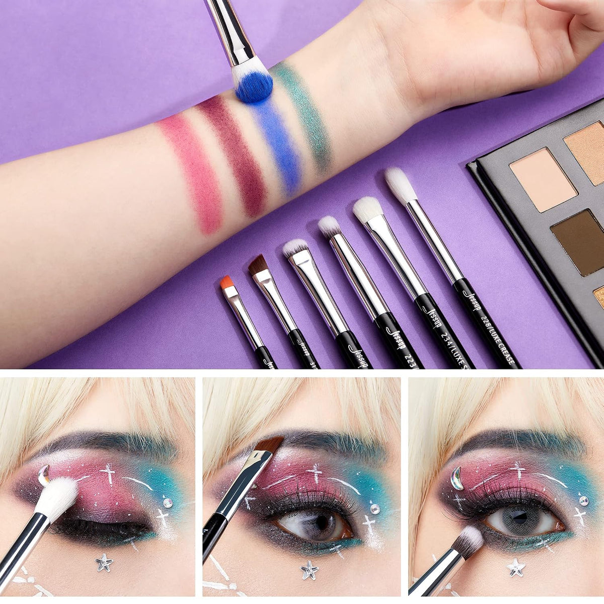 Eye Makeup Brushes Set Professional for Eyeshadow Eyeliner Brow T177