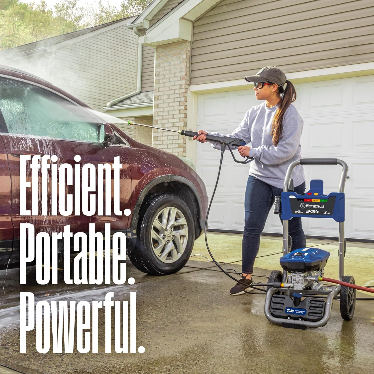 WPX2700e Electric Pressure Washer, 2700 Max PSI and 1.76 Max GPM, Induction Motor, Onboard Soap Tank, Spray Gun and