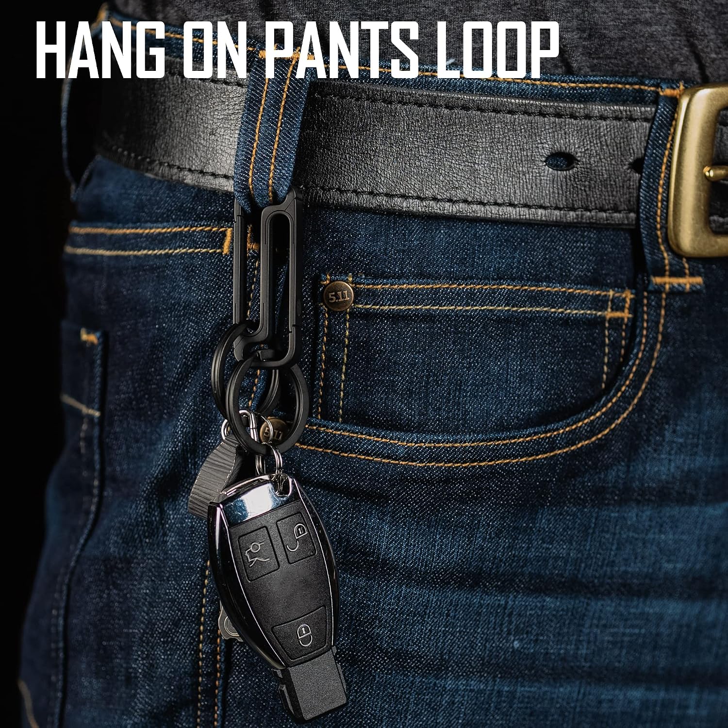 Titanium Key Holder Belt Clip, Double Side Carabiner Keychain For Men